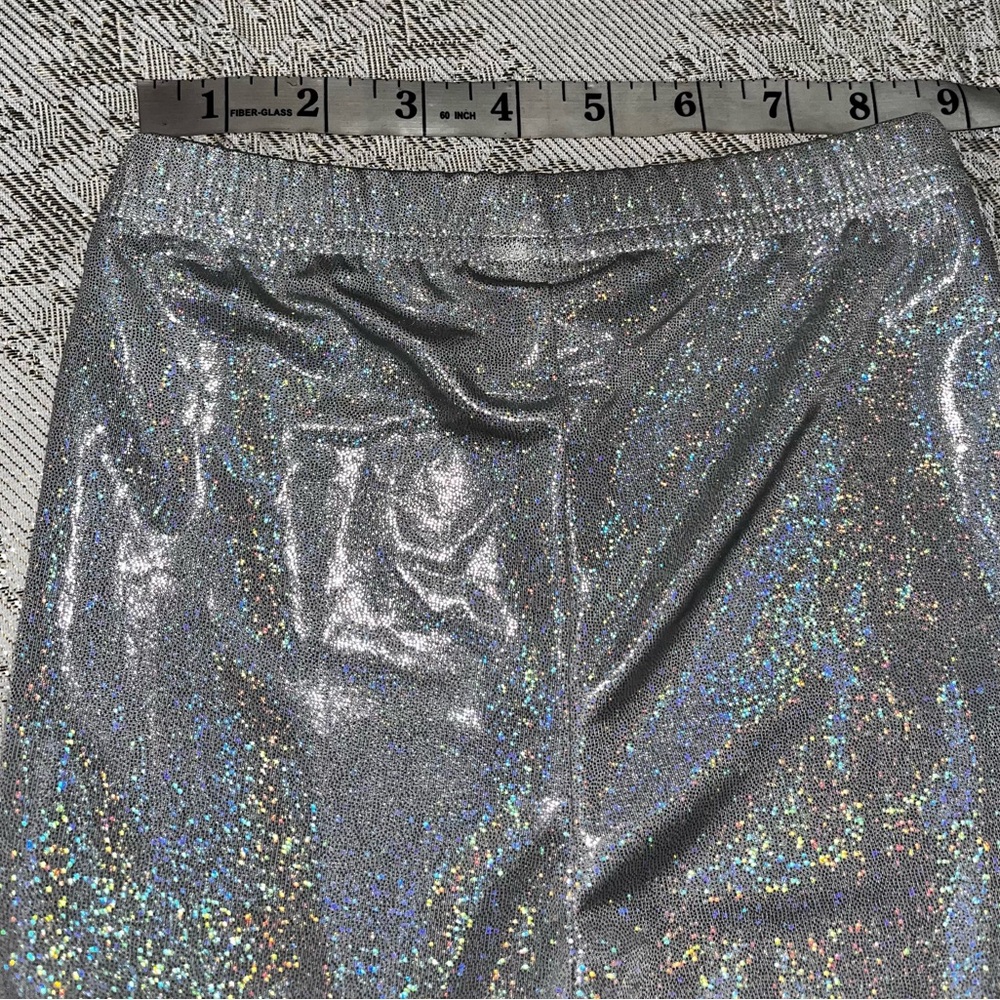 NWOT! Sparkly Silver Kids Girl’s Flared Bottoms Sz 4-5 - Picture 7 of 8